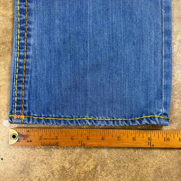 True Religion Jeans Men’s‎ 40 Rainbow Stitch Straight Leg Blue Denim Y2K - Picture 16 of 16